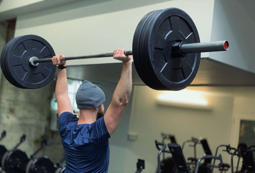 A person lifting weights